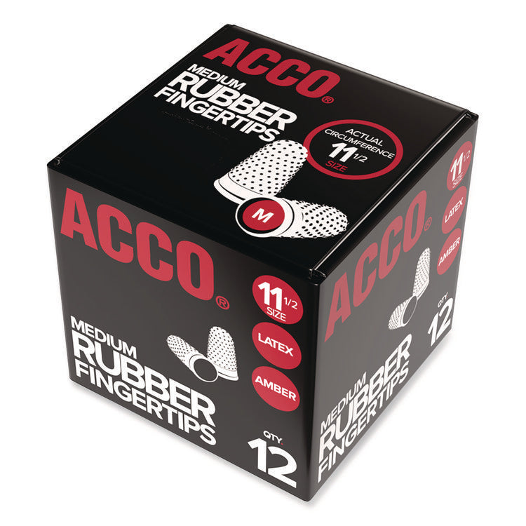 Rubber Finger Tips, 11 1/2 (medium), Amber, Dozen