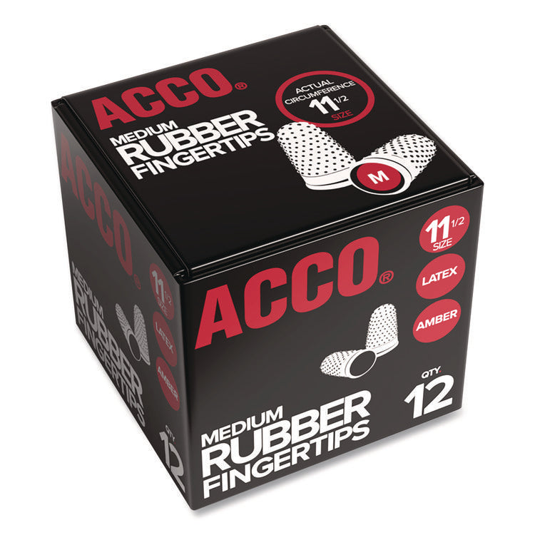 Rubber Finger Tips, 11 1/2 (medium), Amber, Dozen