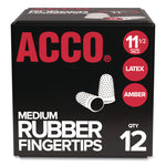 Rubber Finger Tips, 11 1/2 (medium), Amber, Dozen