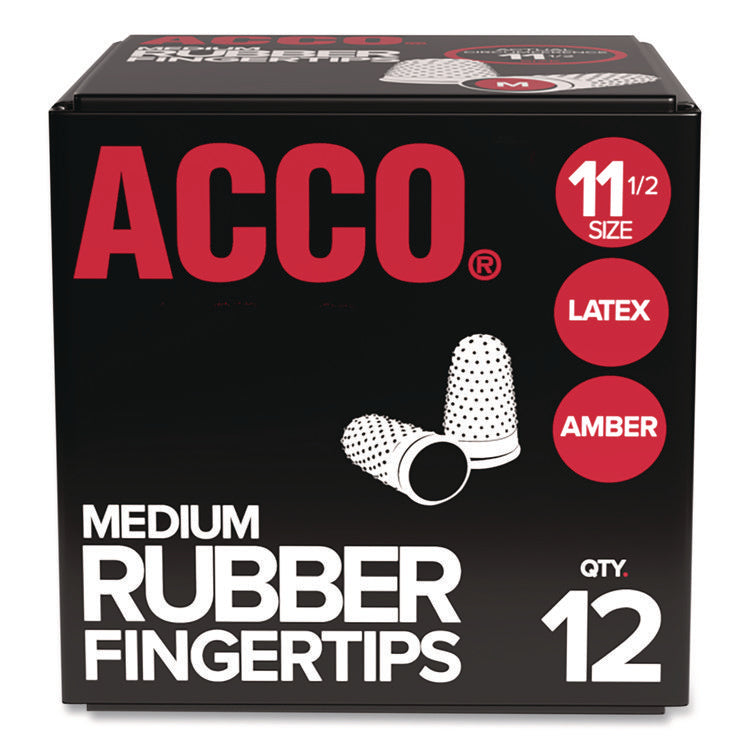 Rubber Finger Tips, 11 1/2 (medium), Amber, Dozen