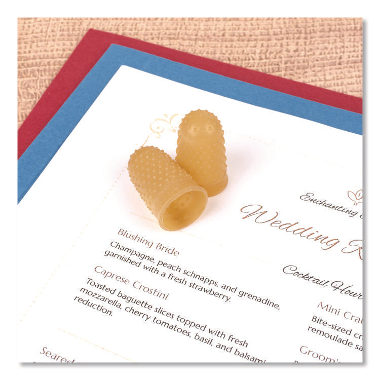 Rubber Finger Tips, 11 1/2 (medium), Amber, Dozen