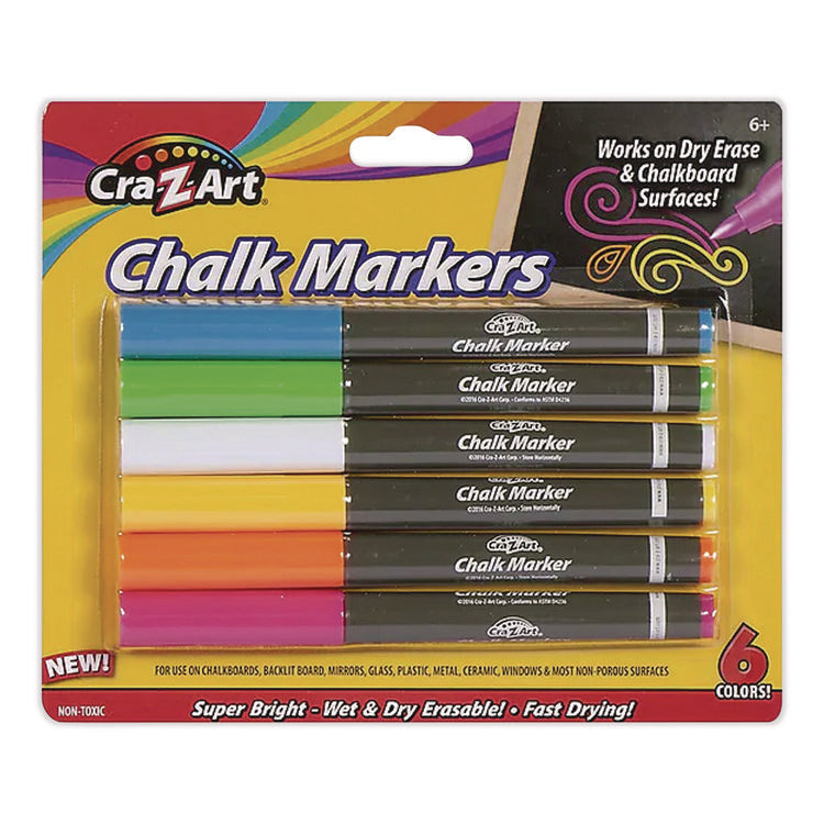 Chalk Markers, Assorted Colors, 6/Pack
