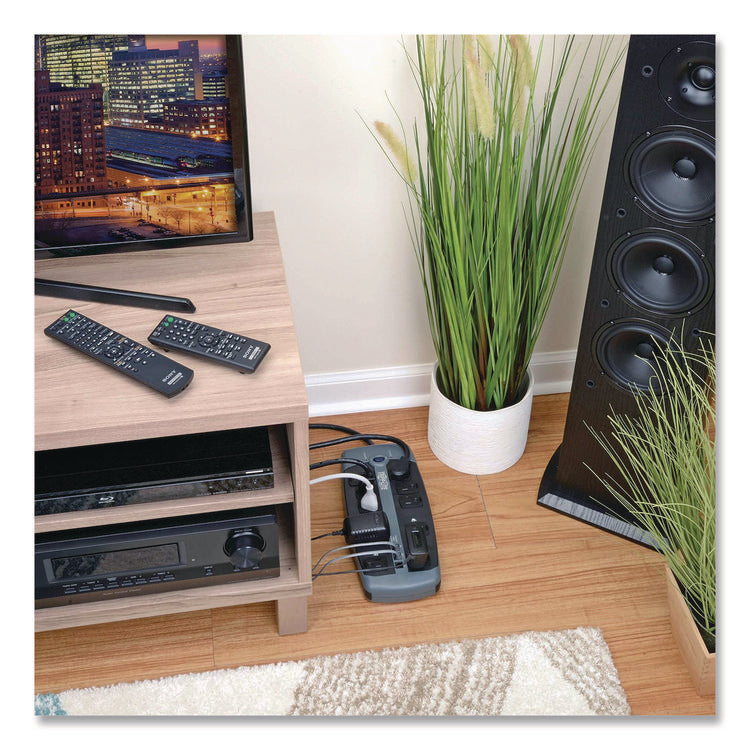 Protect It! Surge Protector, 10 AC Outlets, 8 ft Cord, 2,395 J, Black