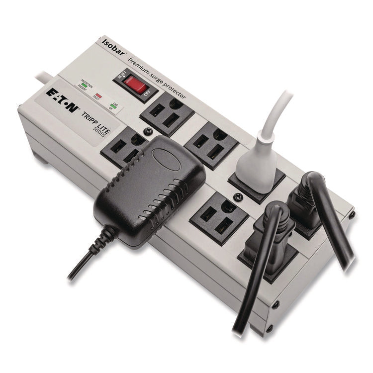 Isobar Surge Protector, 8 AC Outlets, 25 ft Cord, 3,840 J, Light Gray