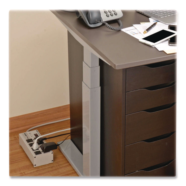 Isobar Surge Protector, 8 AC Outlets, 25 ft Cord, 3,840 J, Light Gray