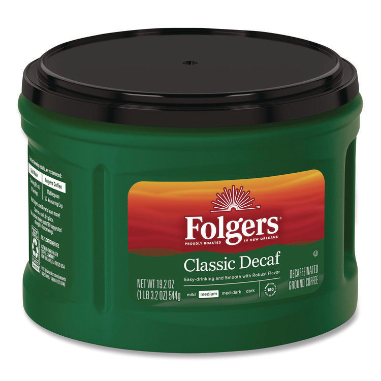 Classic Decaf Ground Coffee, Classic Roast Decaffeinated, 19.2 oz Can