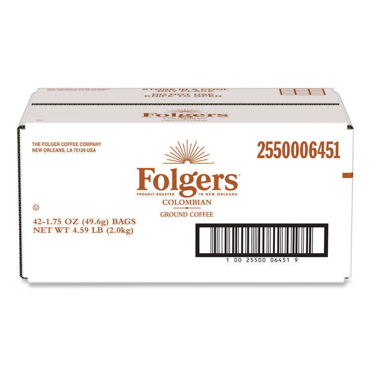 Colombian Ground Coffee Fraction Pack. 100% Colombian, 1.75 oz Fraction Pack, 42/Carton