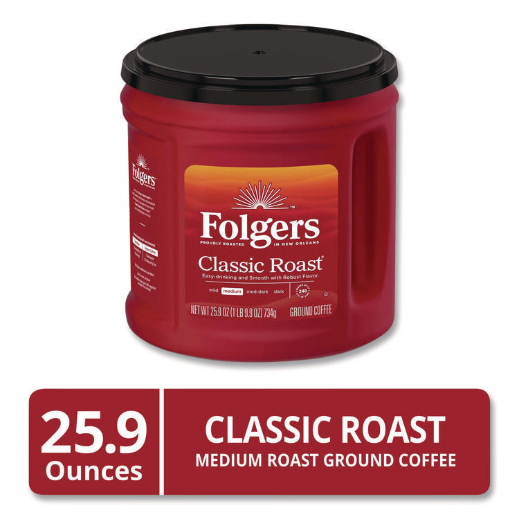Coffee, Classic Roast, Ground, 25.9 Oz Canister, 6/carton