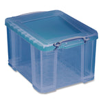 Snap-Lid Storage Bin, 8.45 Gal, 14" X 18" X 12.25", Transparent Blue