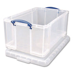 Snap-Lid Storage Bin, 11.09 Gal, 17.31" X 20.5" X 12.25", Clear/blue