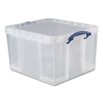 Snap-Lid Storage Bin, 11.09 Gal, 17.31" X 20.5" X 12.25", Clear/blue