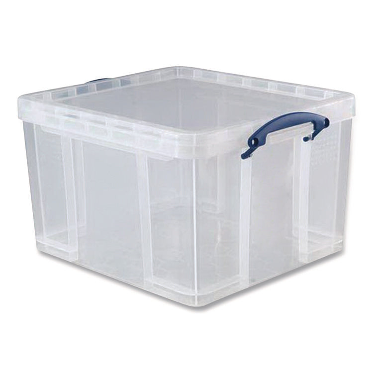 Snap-Lid Storage Bin, 11.09 Gal, 17.31" X 20.5" X 12.25", Clear/blue