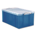 Snap-Lid Storage Bin, 16.9 Gal, 17.31" X 28" X 12.25", Transparent Blue