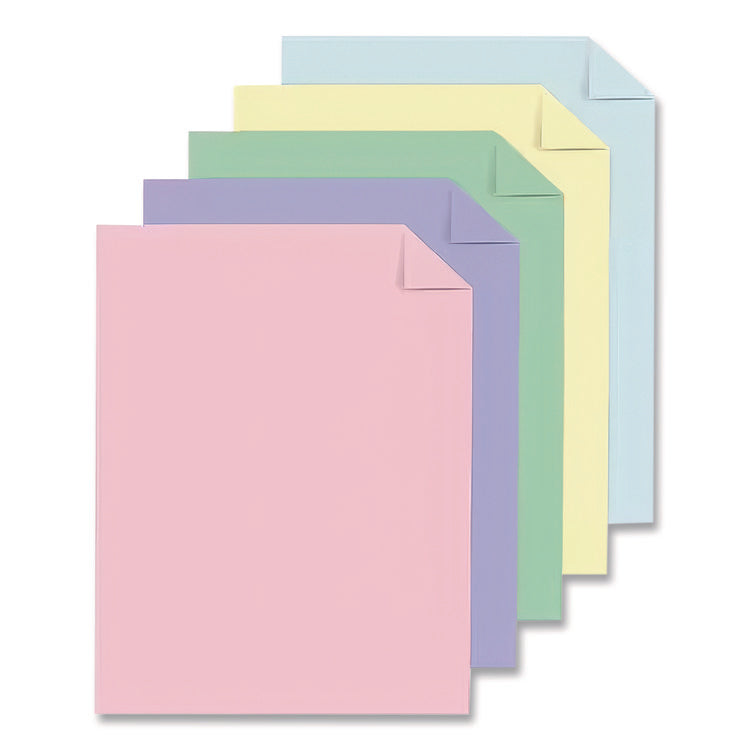 Color Cardstock, 65 lb Cover Weight, 8.5 x 11, Assorted Pastel Colors, 50/Pack