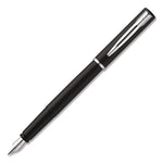 Allure Fountain Pen, Fine Point, Blue Ink, Black/Silver Barrel