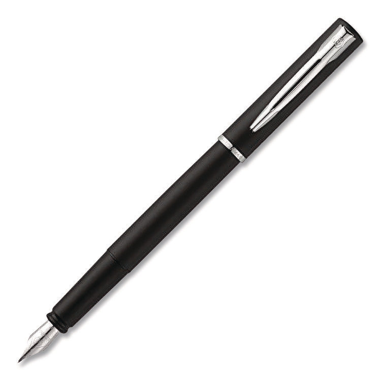 Allure Fountain Pen, Fine Point, Blue Ink, Black/Silver Barrel