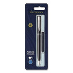Allure Fountain Pen, Fine Point, Blue Ink, Black/Silver Barrel