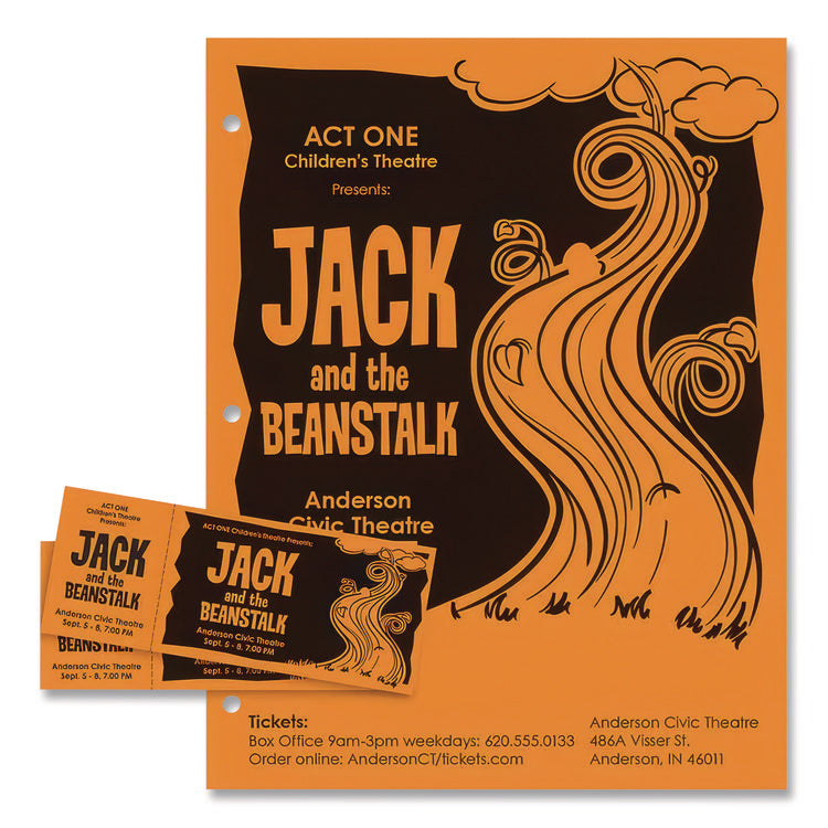 Color Paper, 24 lb Bond Weight, 8.5 x 14, Cosmic Orange, 500/Ream