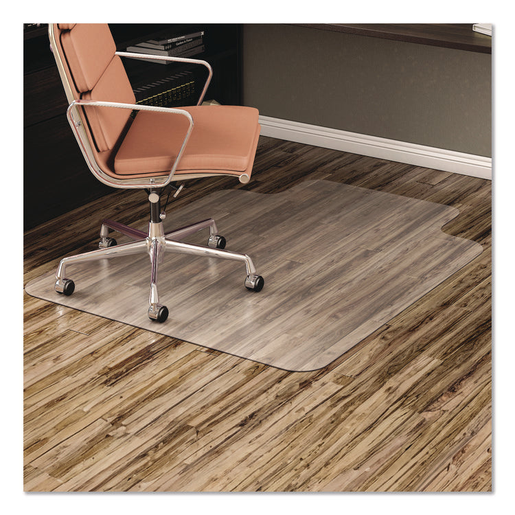 EconoMat All Day Use Chair Mat for Hard Floors, Flat Packed, 36 x 48, Lipped, Clear