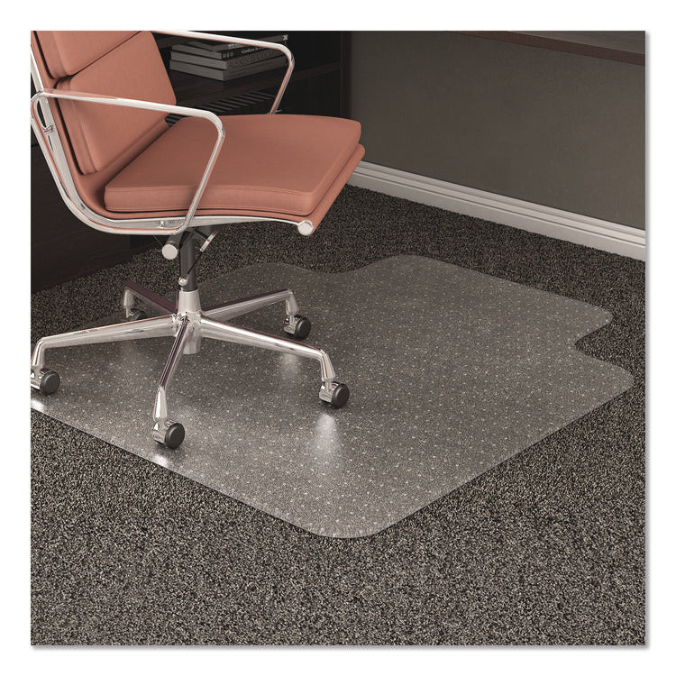 Rollamat Frequent Use Chair Mat, Med Pile Carpet, Flat, 45 X 53, Wide Lipped, Clear