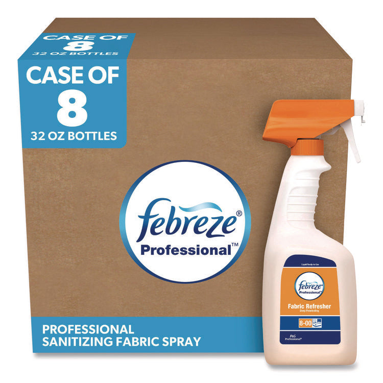 Fabric Refresher Spray, Fresh Clean Scent, (8) 32 oz Bottles and (2) Trigger Sprayers/Carton
