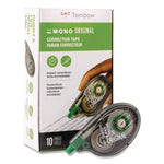 MONO Correction Tape, Gray/Clear Applicator, 0.17" x 394", White Tape, 10/Pack