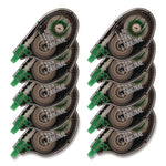 MONO Correction Tape, Gray/Clear Applicator, 0.17" x 394", White Tape, 10/Pack