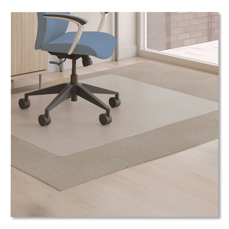 Antimicrobial Chair Mat for Medium Pile Carpeted Floors, Rectangular, Straight Edges, 46" x 60", Clear