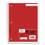 Spiral Notebook, 1-Subject, Wide/Legal Rule, Randomly Assorted Cover Color, (100) 10.5 x 7.5 Sheets
