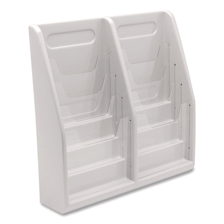 Multi-Tiered Desktop/Wall-Mount Literature Holders, 20.25w x 5d x 19.88h, Gray