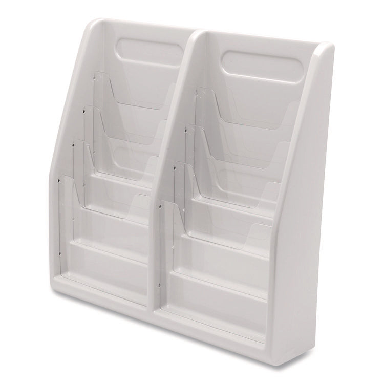 Multi-Tiered Desktop/Wall-Mount Literature Holders, 20.25w x 5d x 19.88h, Gray