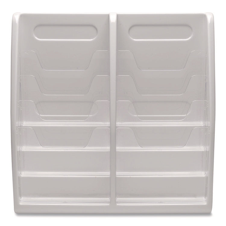 Multi-Tiered Desktop/Wall-Mount Literature Holders, 20.25w x 5d x 19.88h, Gray