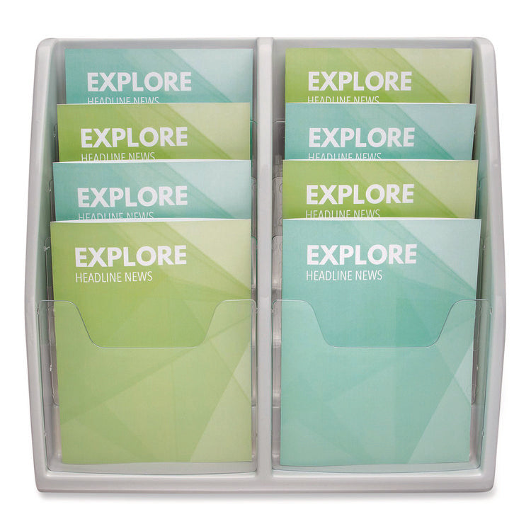 Multi-Tiered Desktop/Wall-Mount Literature Holders, 20.25w x 5d x 19.88h, Gray