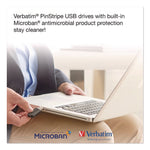 PinStripe USB 2.0 Flash Drive, 64 GB, Caribbean Blue/Red, 2/Pack