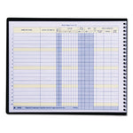 Weekly Payroll Record Book for 20 Employees, Two-Page Spread: 36 Columns, Royal Blue Cover, 8.5 x 11 Sheets, 56 Sheets/Book