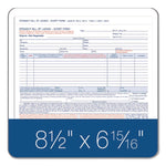 Bill of Lading - Short Form for Up to Ten Articles, Three-Part Carbonless, 8.5 x 6.94, 250 Forms Total
