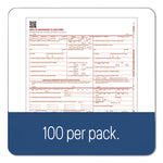 CMS Health Insurance Claim Form, Two-Part Carbonless, 8.5 x 11, 100 Forms Total
