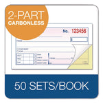 Money/Rent Receipt Book, Two-Part Carbonless, 4.88 x 2.75, 50 Forms Total
