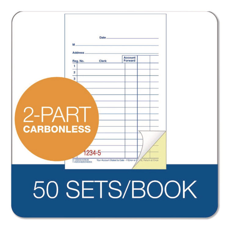 Multipart General-Purpose Sales Pad, Two-Part Carbonless, 3.34 x 5.13, 50 Forms/Pad, 10 Pads/Pack