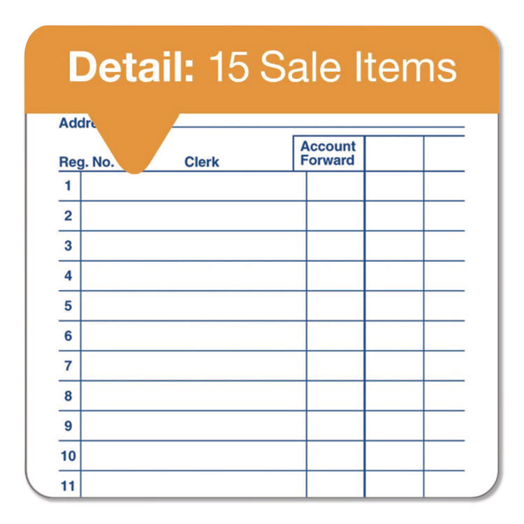 Multipart General-Purpose Sales Pad, Two-Part Carbonless, 3.34 x 5.13, 50 Forms/Pad, 10 Pads/Pack