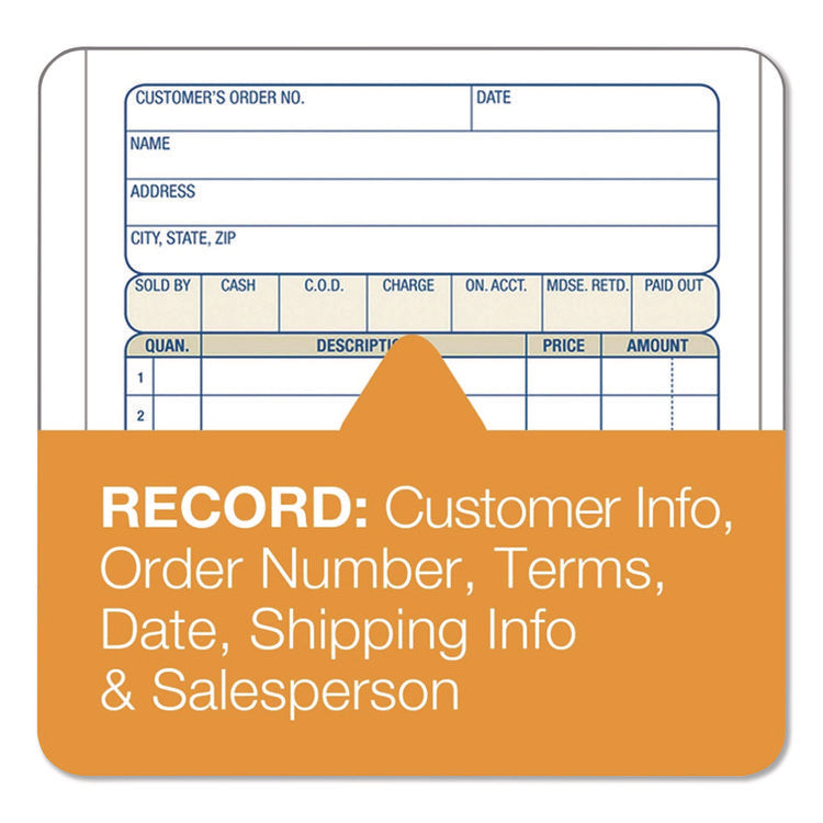 Multipart Sales Order Pad, 12 Lines, Two-Part Carbonless, 4.19 x 6.69, 50 Forms/Pad, 10 Pads/Box