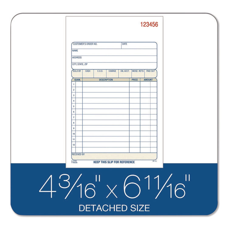 Multipart Sales Order Pad, 12 Lines, Two-Part Carbonless, 4.19 x 6.69, 50 Forms/Pad, 10 Pads/Box