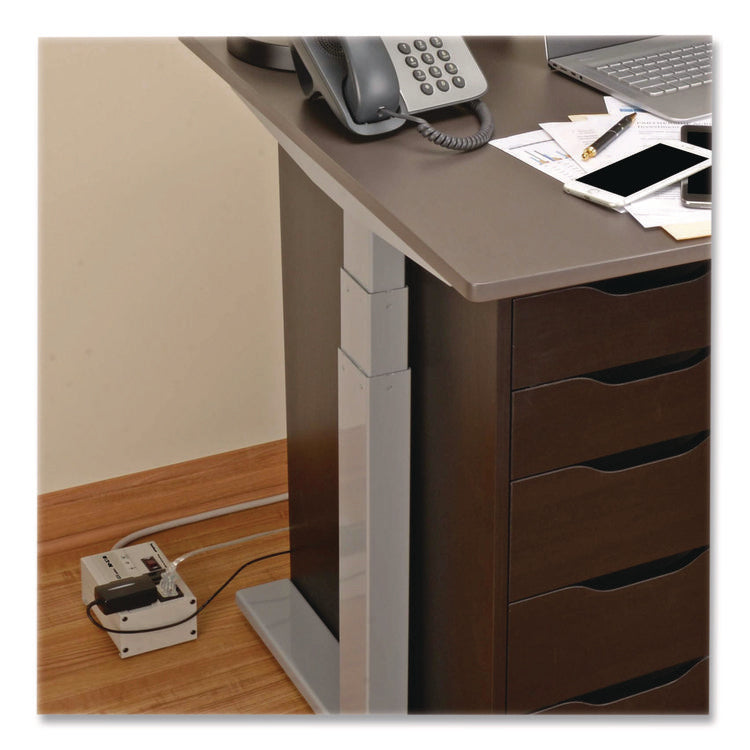 Isobar Surge Protector with Diagnostic LEDs, 4 AC Outlets, 6 ft Cord, 3,330 J, Light Gray