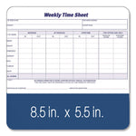 Weekly Time Sheets, Two-Part Carbonless, 8.5 x 5.5, 100 Forms Total