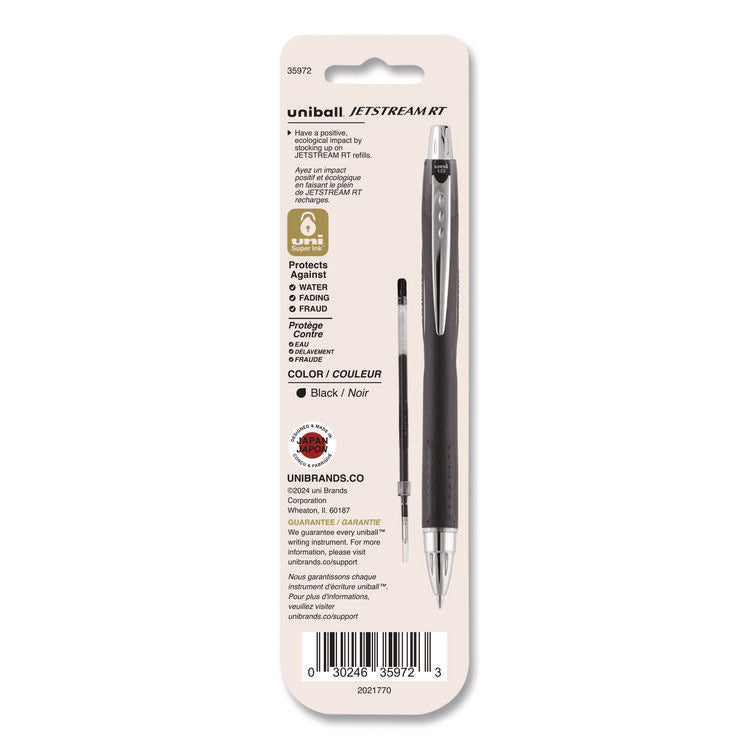 Refill For Jetstream Rt Pens, Bold Conical Tip, Black Ink, 2/pack