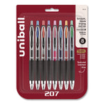 Signo 207 Gel Pen, Retractable, Medium 0.7 mm, Assorted Ink and Barrel Colors, 8/Pack