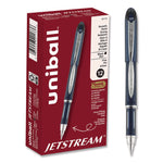 Jetstream Hybrid Gel Pen, Stick, Fine 0.7 mm, Black Ink, Black/Silver Barrel