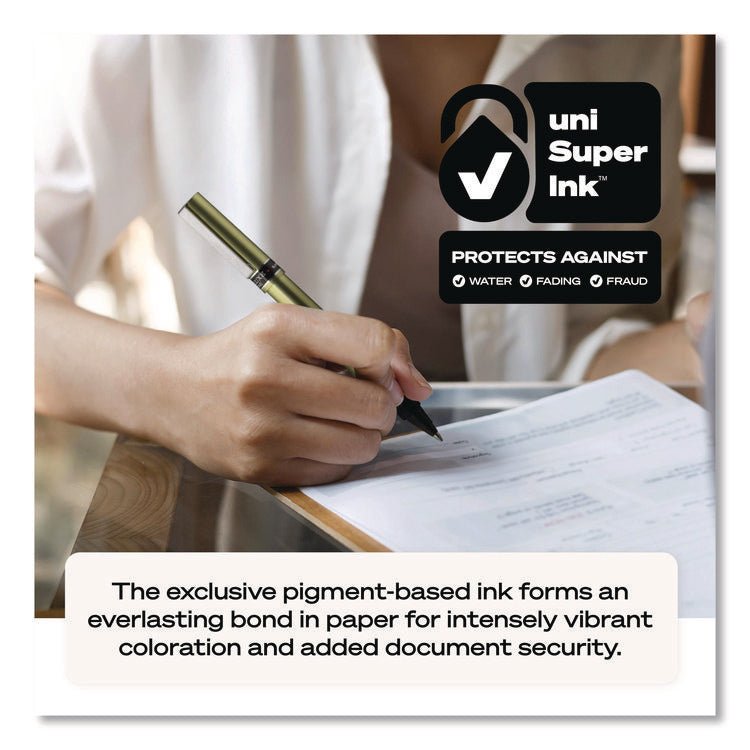 Deluxe Rollerball Pen, Stick, Extra-Fine 0.5 mm, Black Ink, Metallic Gray/Black Barrel, Dozen