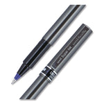 Deluxe Rollerball Pen, Stick, Extra-Fine 0.5 mm, Blue Ink, Metallic Gray/Black/Blue Barrel, Dozen