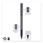 Deluxe Rollerball Pen, Stick, Extra-Fine 0.5 mm, Blue Ink, Metallic Gray/Black/Blue Barrel, Dozen